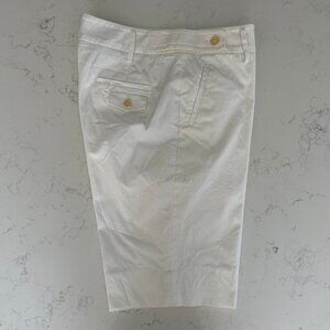 Faconnable 4 Pocket Lined Cotton Bermuda Shorts Designed in France White Sz 10